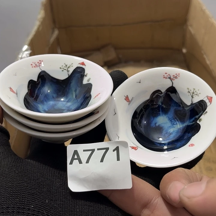 瓷片茶摆件工艺品摆件666