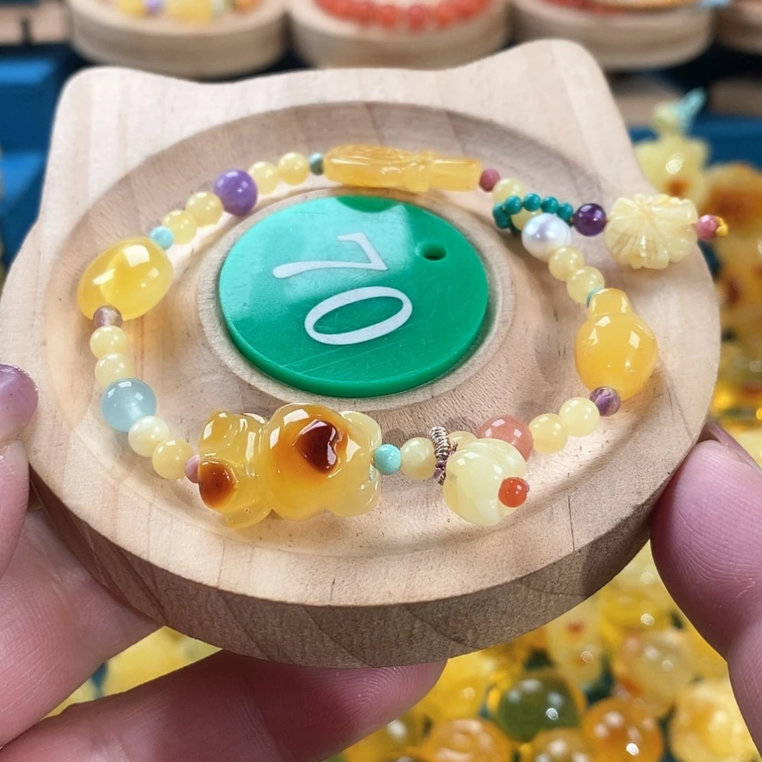 琥珀颈饰未镶嵌手链