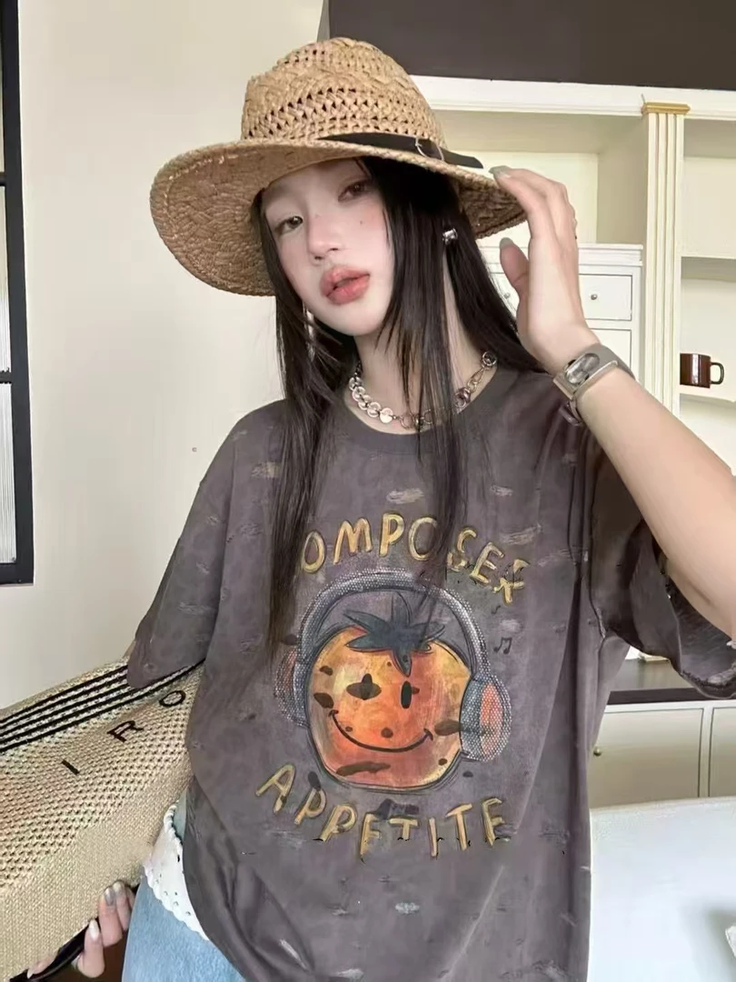 【玲子现货】670  南韩时尚卡通动漫短袖T恤显瘦上衣女