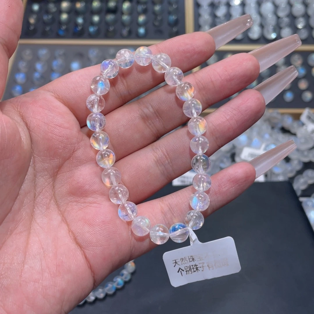 手链未镶嵌长石A****?马岛幻彩月光石手链7.5mm