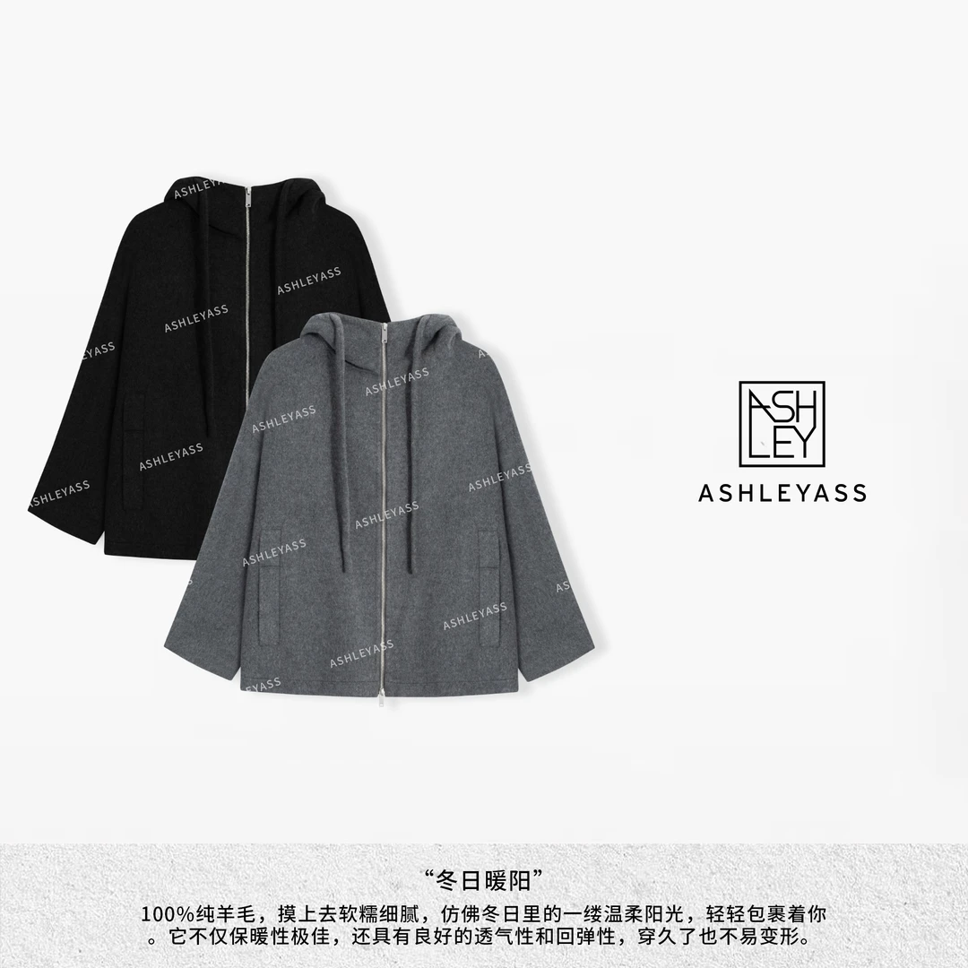 ashleyass“二世谷”大衣质感气质衣服外套上衣LSS241488W