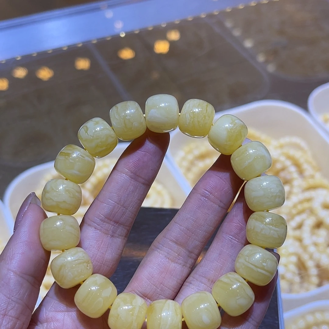 琥珀未镶嵌手链蜜蜡手串14