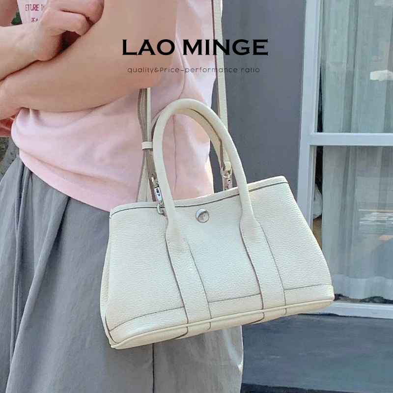 老敏哥 手工花园包真皮女包包迷你通勤托特手提百搭新款 W96994