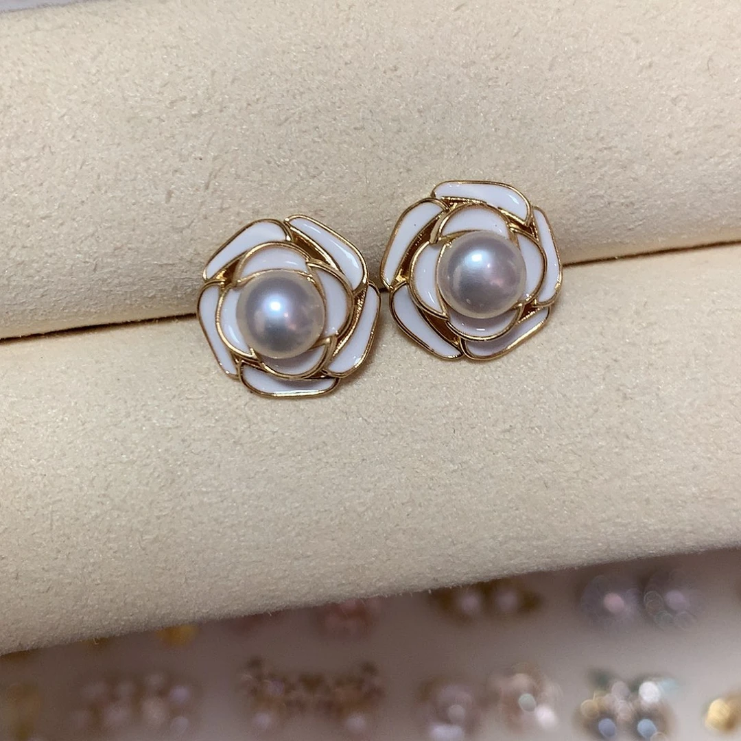 淡水珍珠耳饰合金