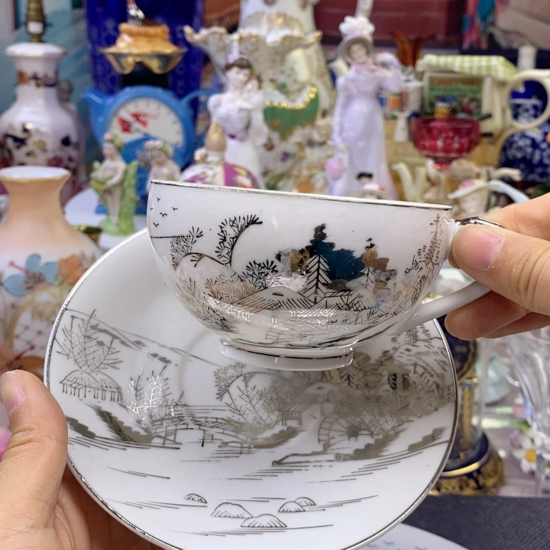 花**华瓷器欧瓷咖啡杯水晶杯