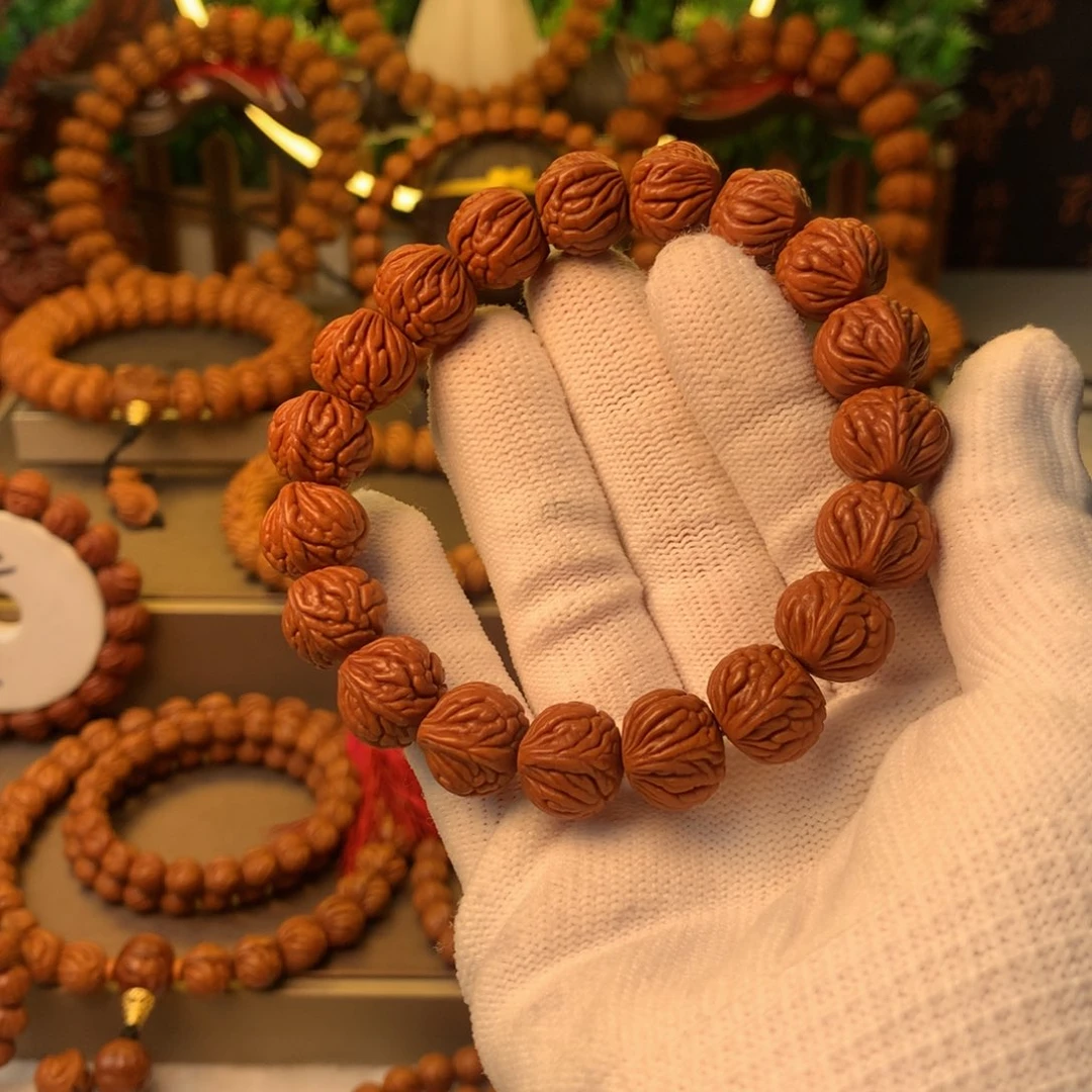 桃核手串@**平秦岭龙纹