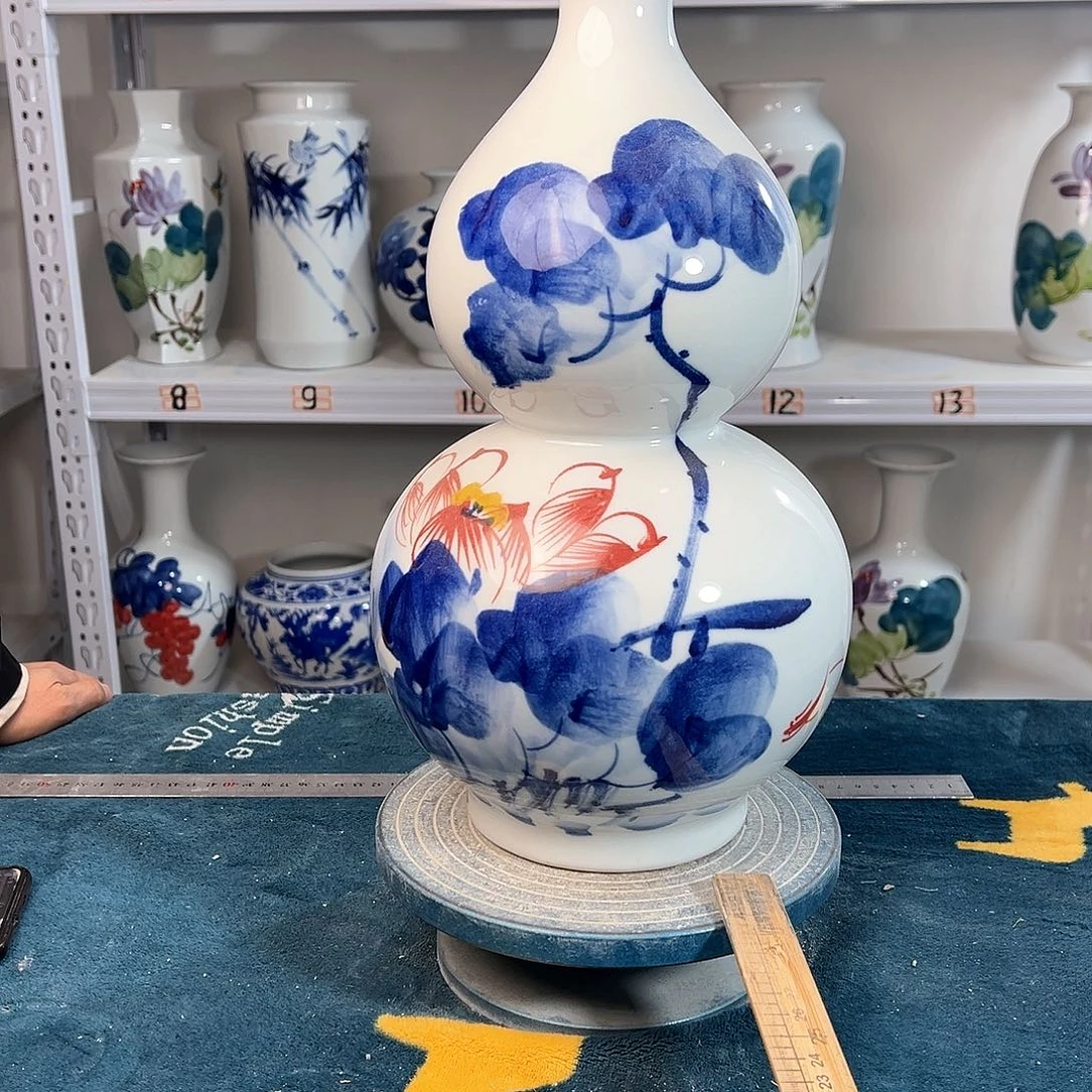 摆件景德镇陶瓷葫荷花