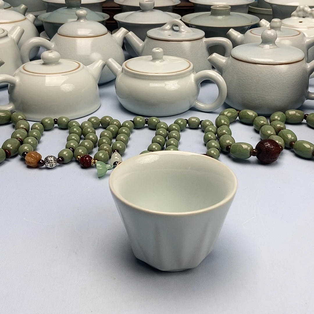 杯月白棱形杯原矿原釉原产地