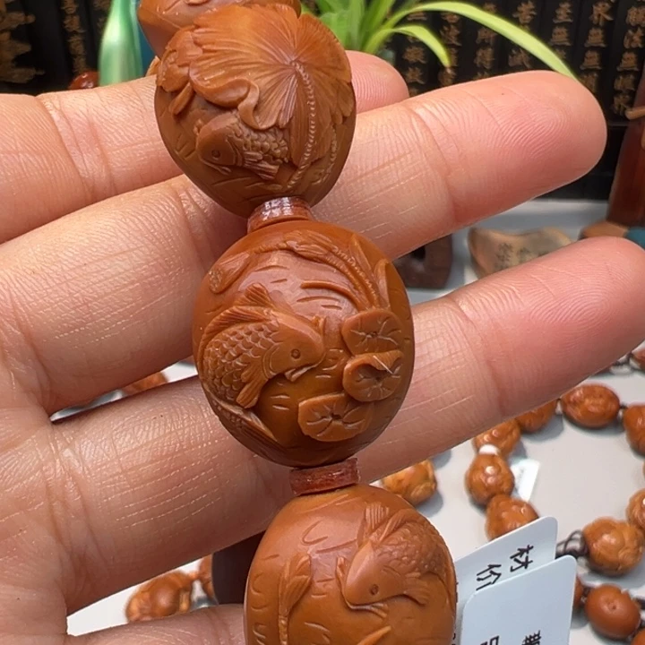 橄榄核手串/手链年年有鱼