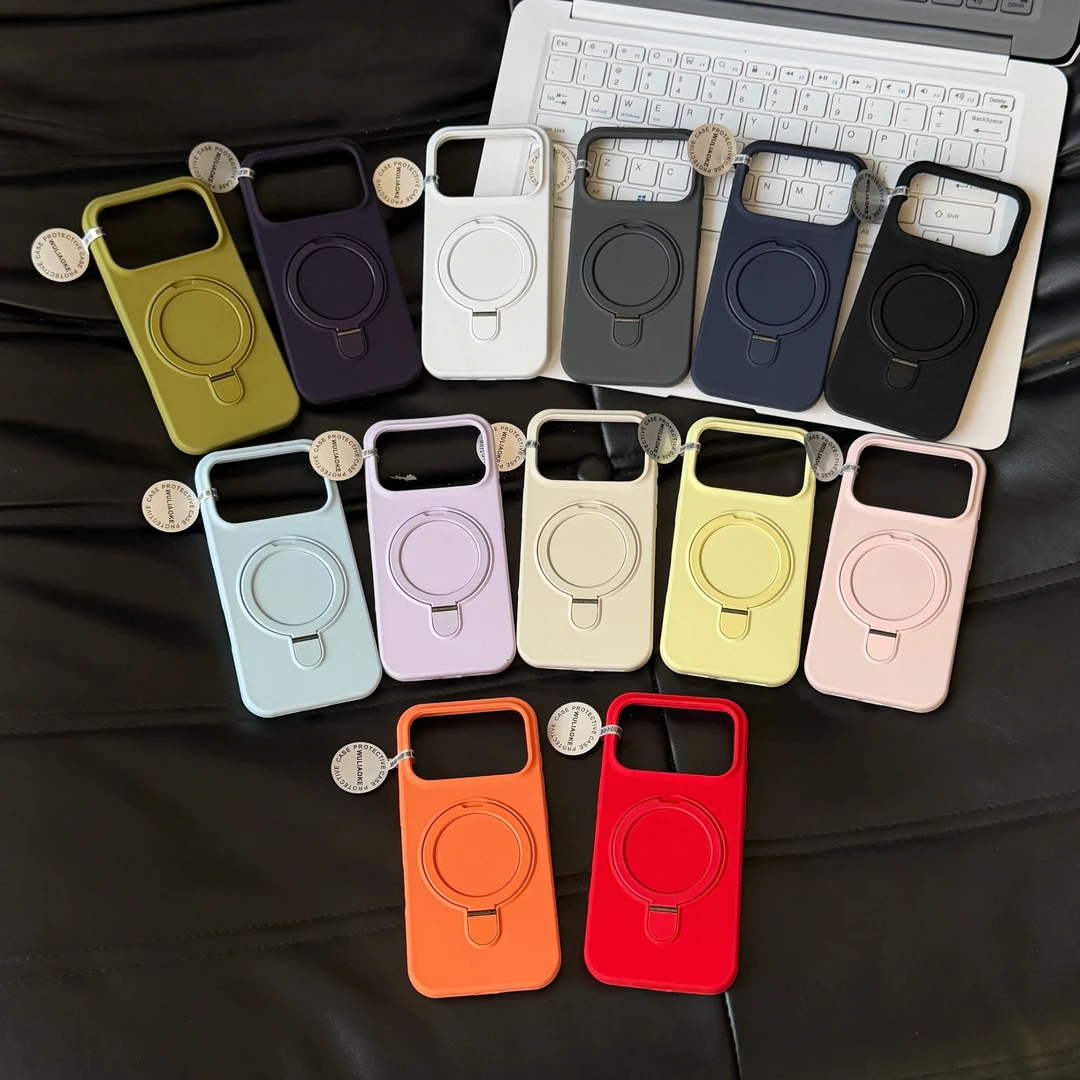 磁吸支架大孔液态硅胶一体ai按键适用苹果iPhone17promax手机壳