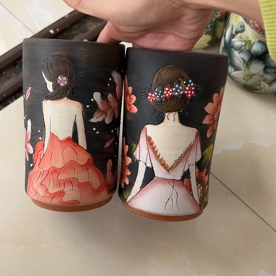 景德镇炫彩手绘口8.5高15.5