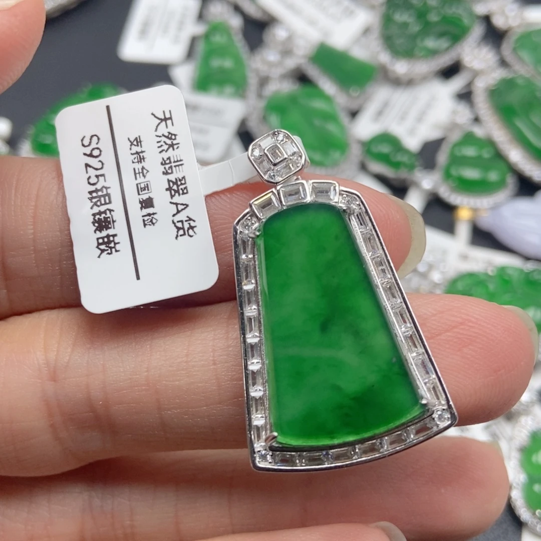 翡翠银S925镶嵌颈饰