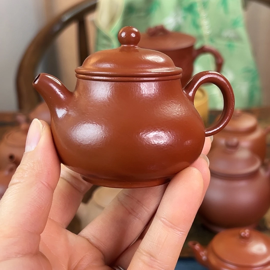 茶壶紫砂精品 潘壶 朱泥 100cc