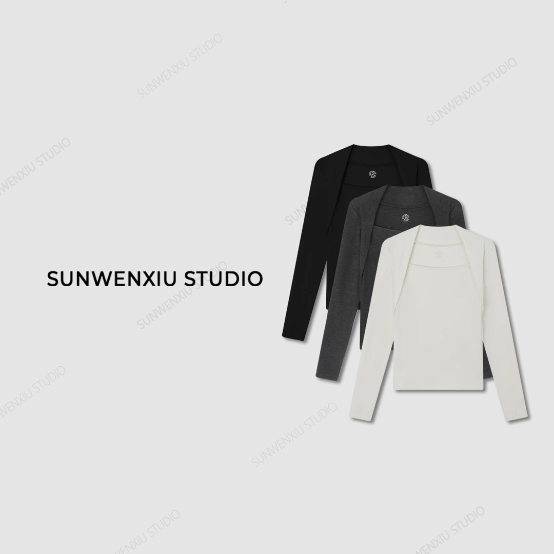 swx studio5店 ”纯欲buff“300g高克重柔软保暖纯色修身正肩打底