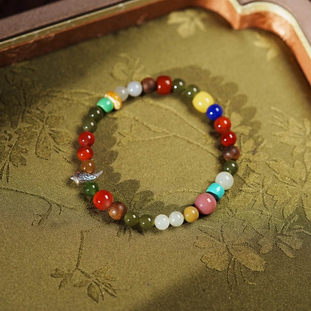 925银银制品 左边婷姐丨S925银手串（B1774）（盐源颜色多样性发）