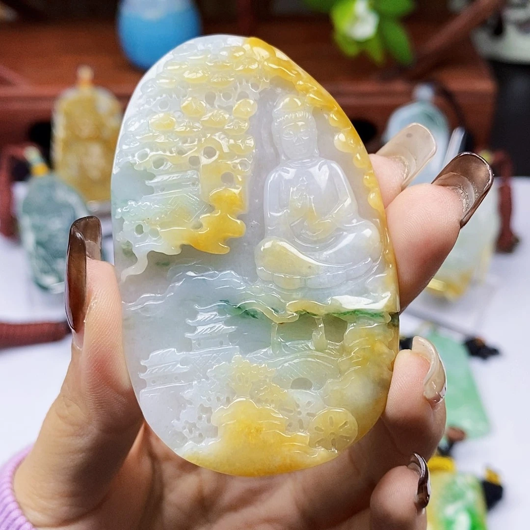 颈饰未镶嵌翡翠天然翡翠A货