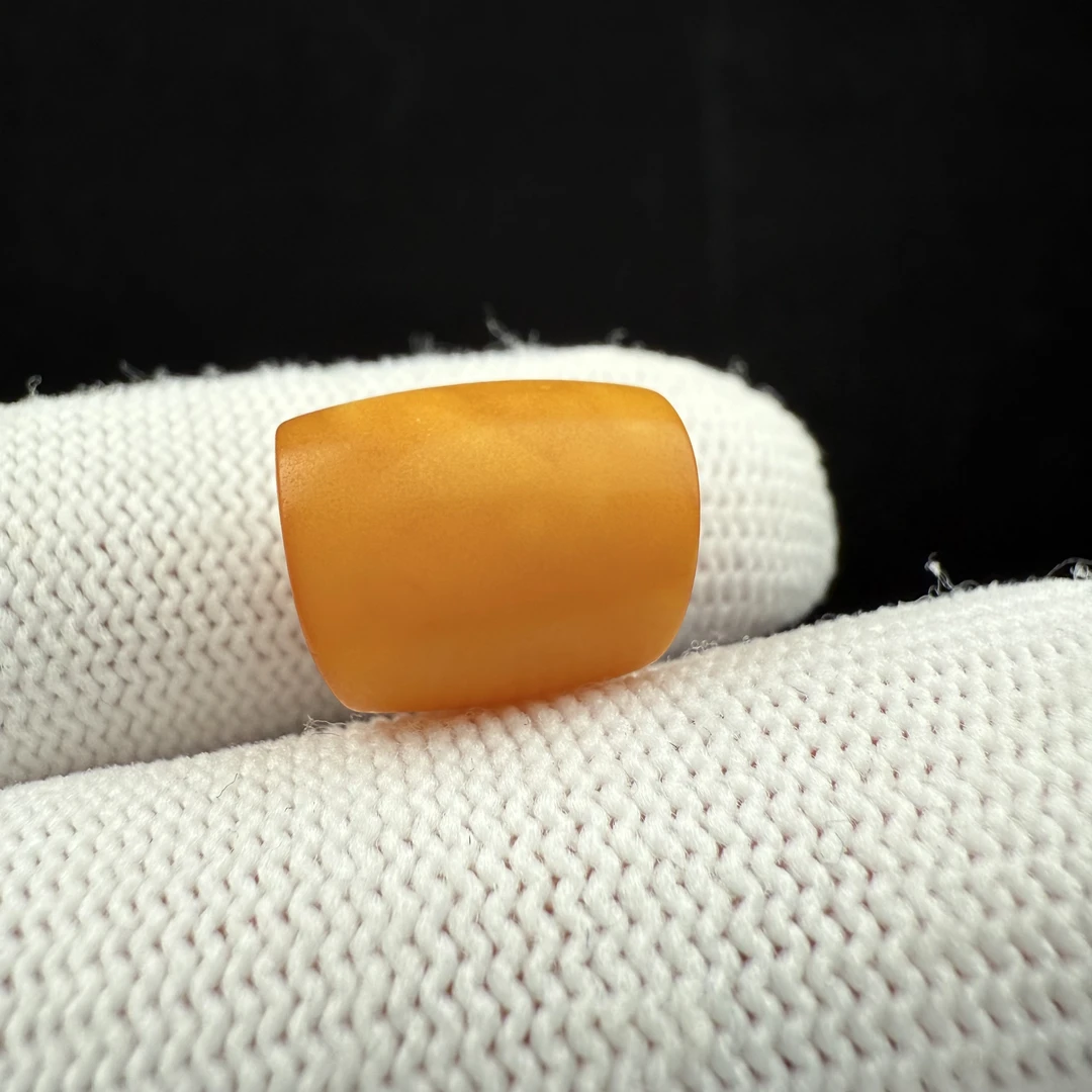 K6356【微瑕】天然原矿蜜蜡 老蜡马蹄珠11.6*13.9mm支持复检假一罚