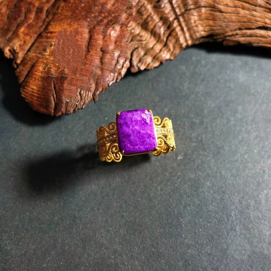 【圣芭黎】天然舒俱来戒指方形18K高品丝绒9-8多样性发一D1375