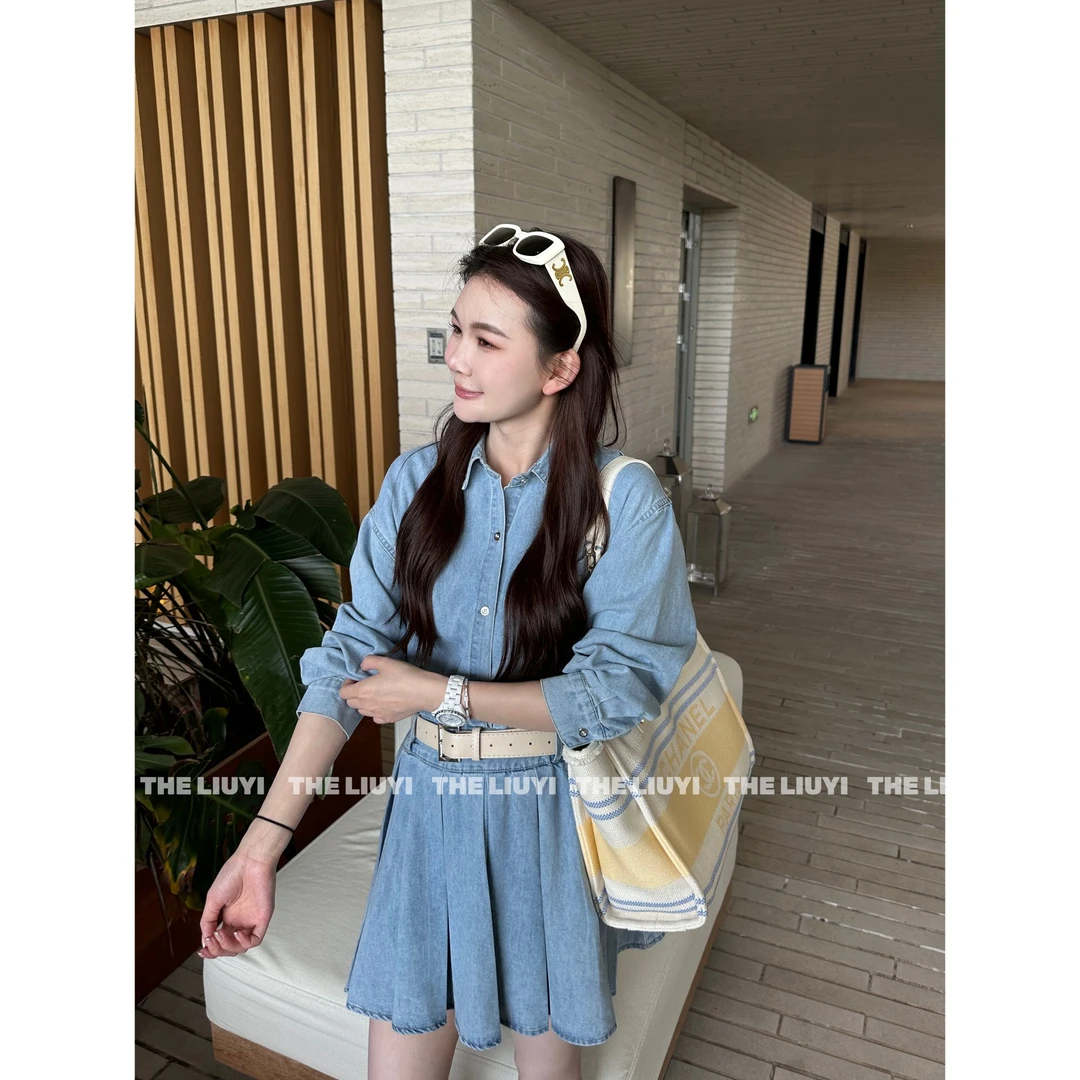 【LIUYI】春夏牛仔长袖连衣裙52138