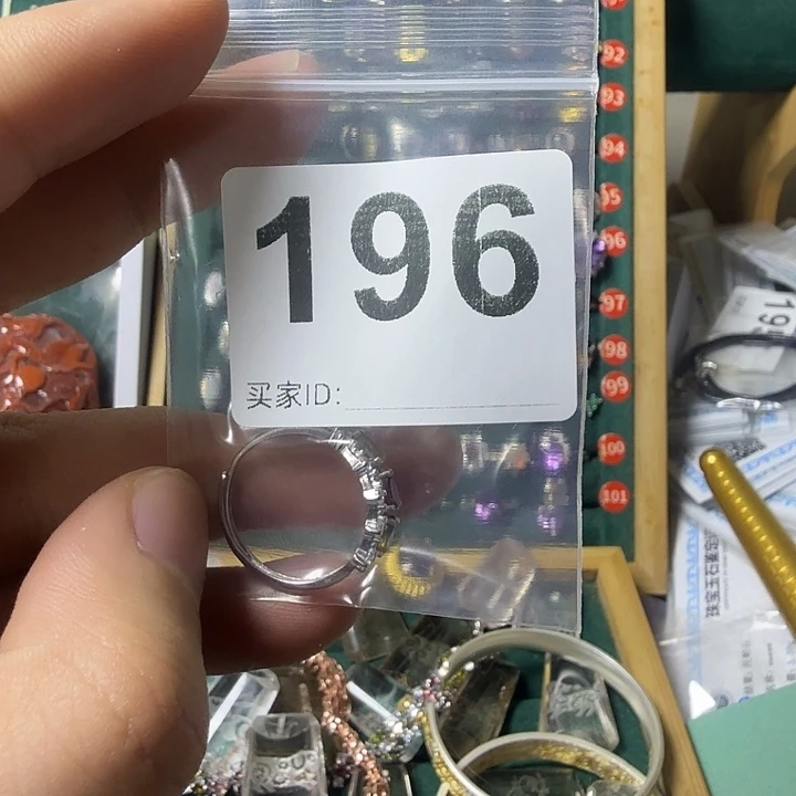 满***满戒指银S925镶嵌碧玺
