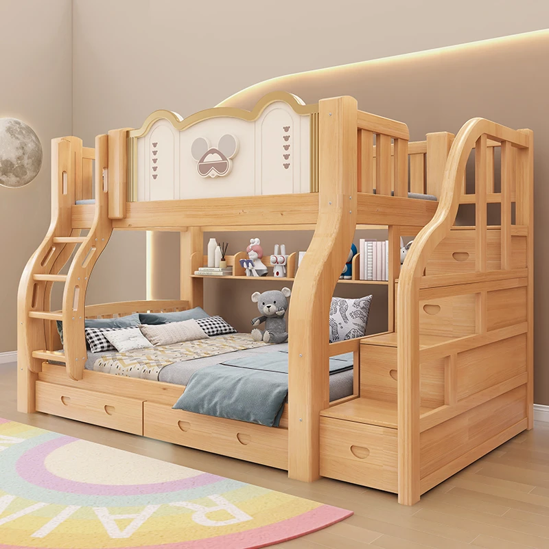实木简约子母床双层床两层床上下床铺上下床高低儿童床成人学生床