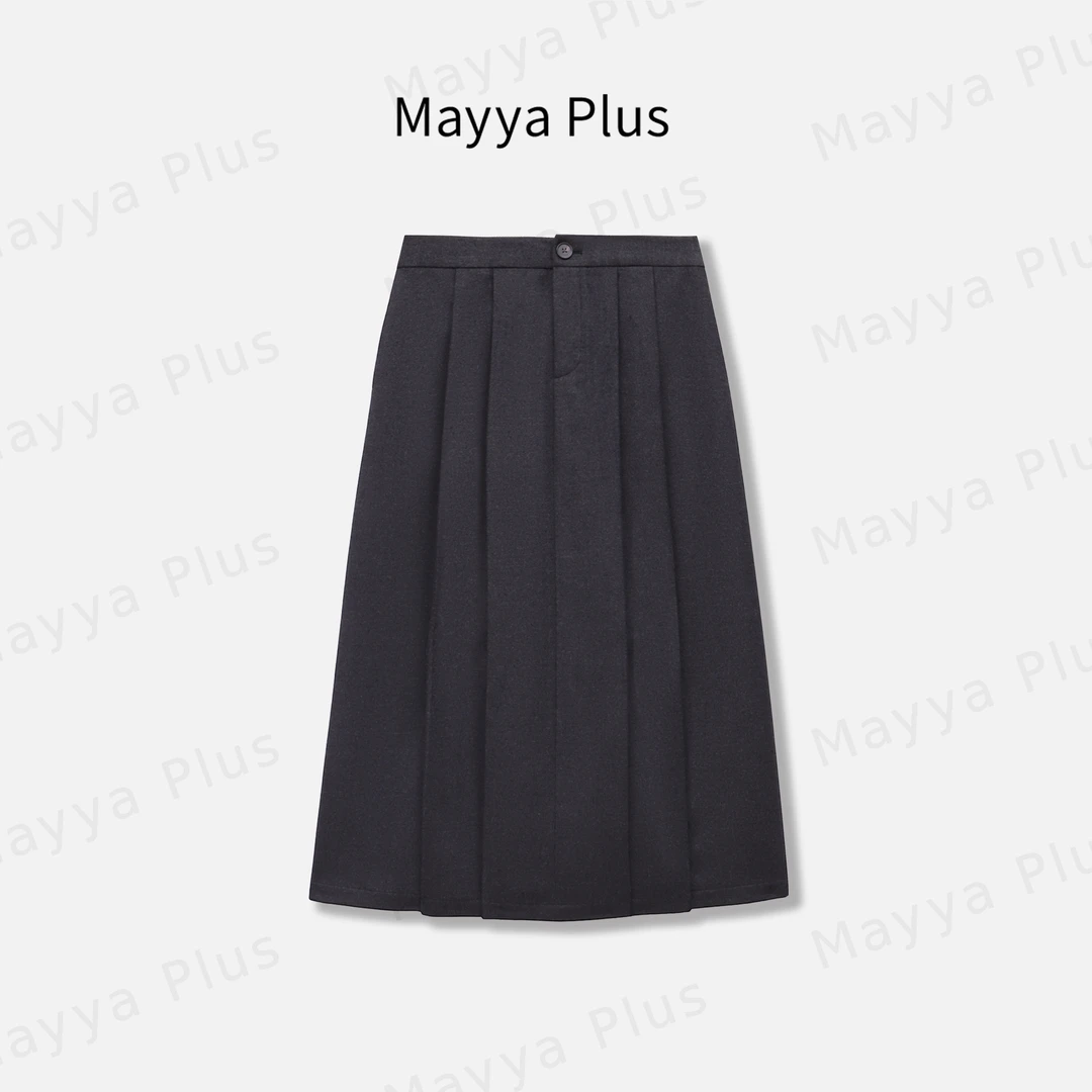 【女作家】Mayya Plus麦芽定制气质流光风减龄半身西装裙子32536783