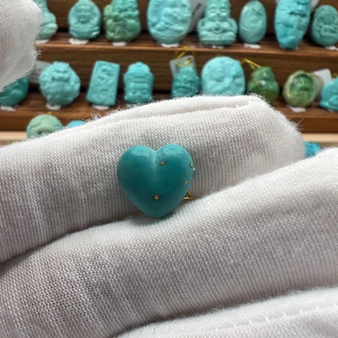 绿松石未镶嵌爱心 12mm