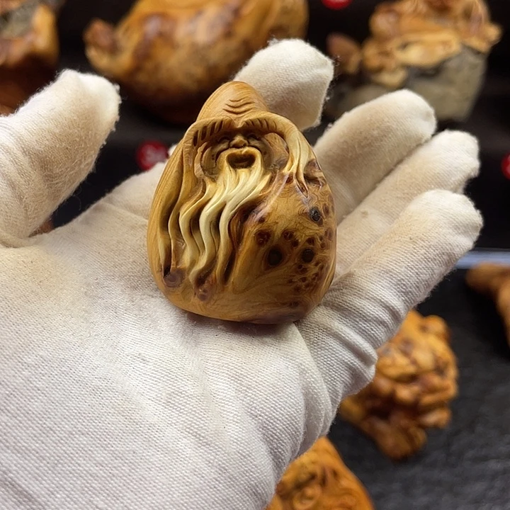 马***柒柏木（崖柏）寿星手把件