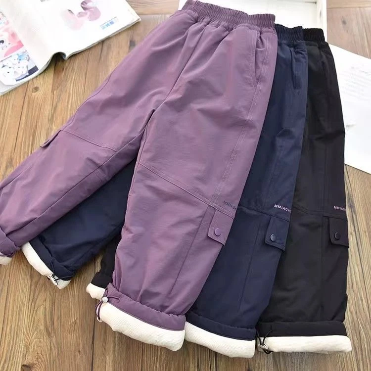 【软壳三防冲锋棉裤】儿童保暖冲锋裤夹棉加厚冬季棉裤