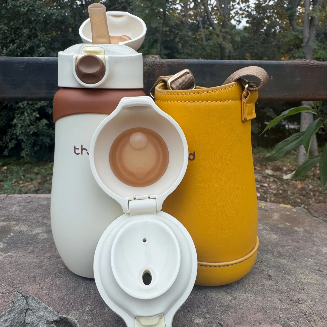 【无包装】500ml保温杯自带杯套吸管直饮两用两色可选