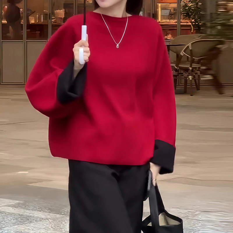 圆领秋冬长袖纯色卫衣2025年新款慵懒风气质女装洋气减龄漂亮毛衣