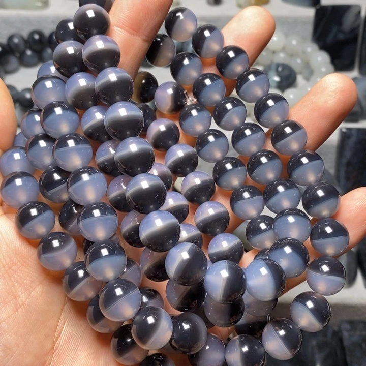 玛瑙/玉髓颈饰未镶嵌12mm聚宝盆108粒