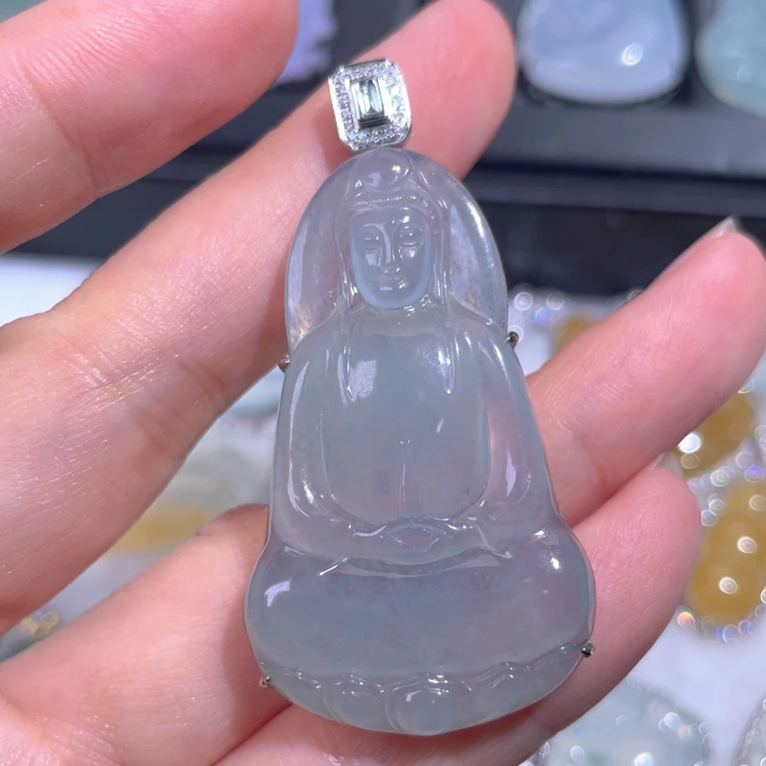 颈饰18K金镶嵌翡翠翡翠
