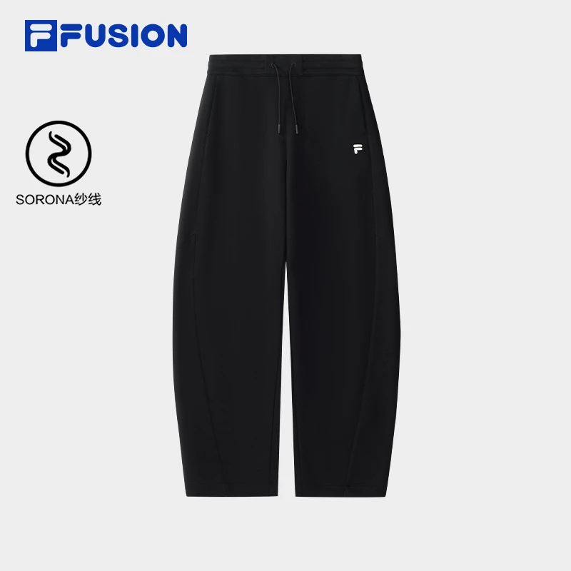FILA FUSION斐乐潮牌针织长裤女2025秋季新款时尚宽松直筒休闲裤