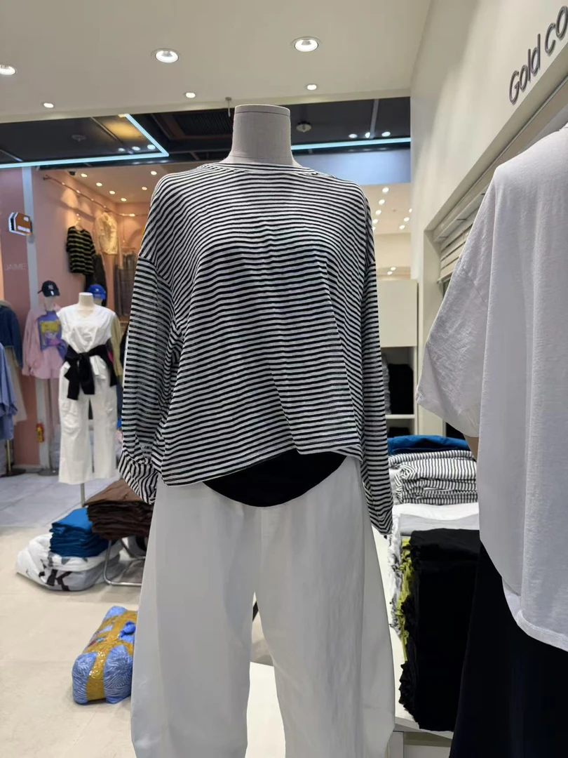 韩国东大门条纹T/NO7天/1800522