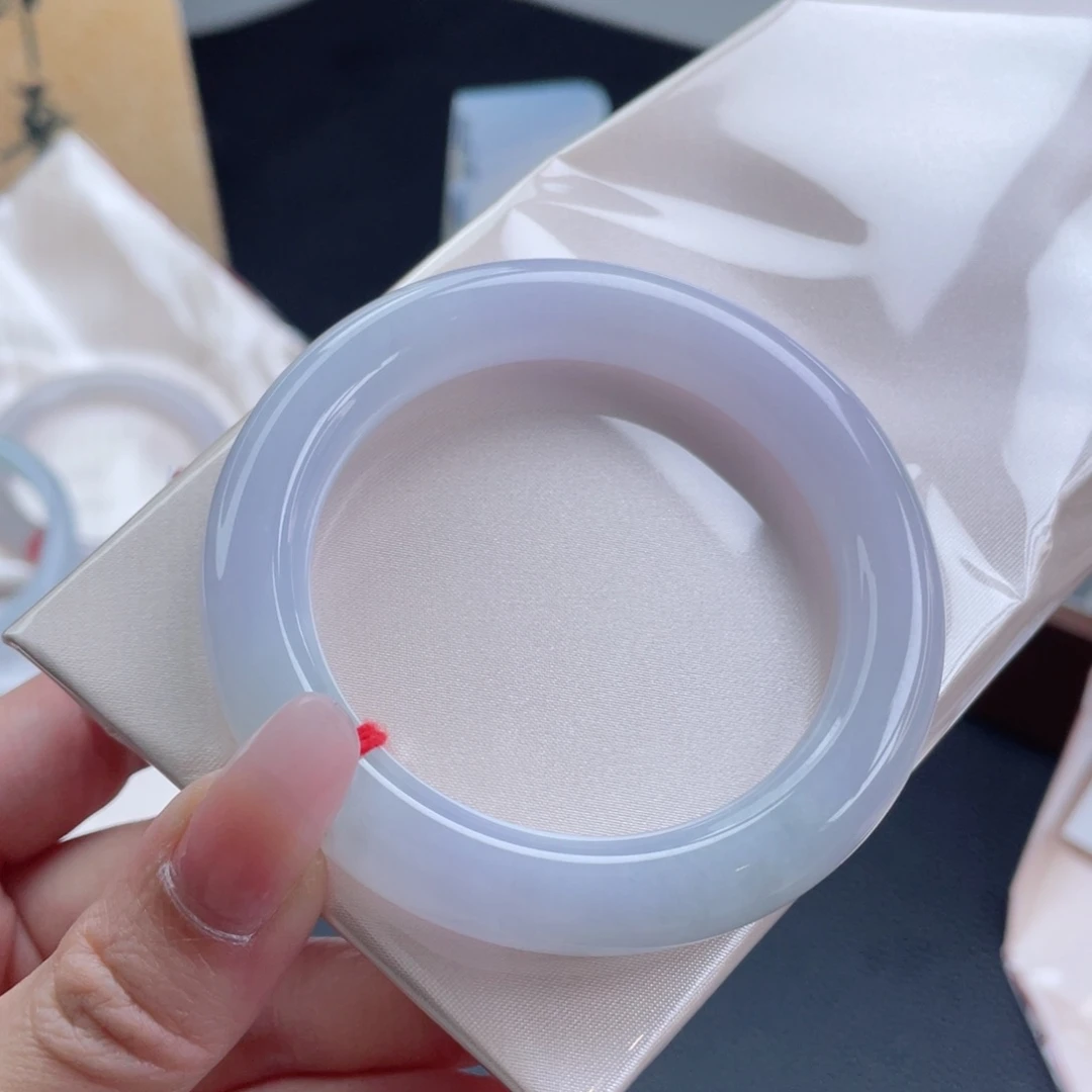 未镶嵌手镯翡翠55.4粉紫月光 温柔似水 胖圆脑袋必入8号