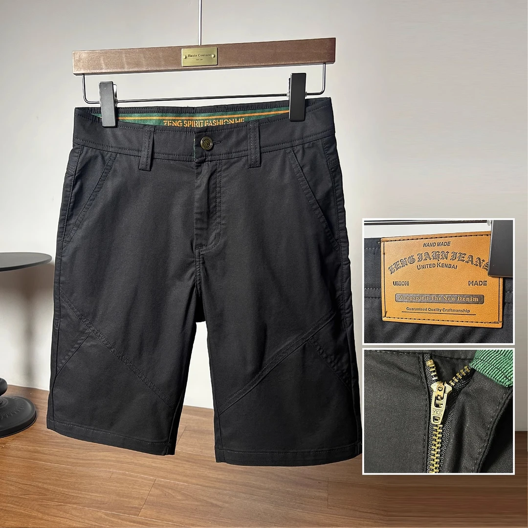 法国Cebrodz棉质透气商务休闲短裤男2025年五分休闲短裤修身直筒