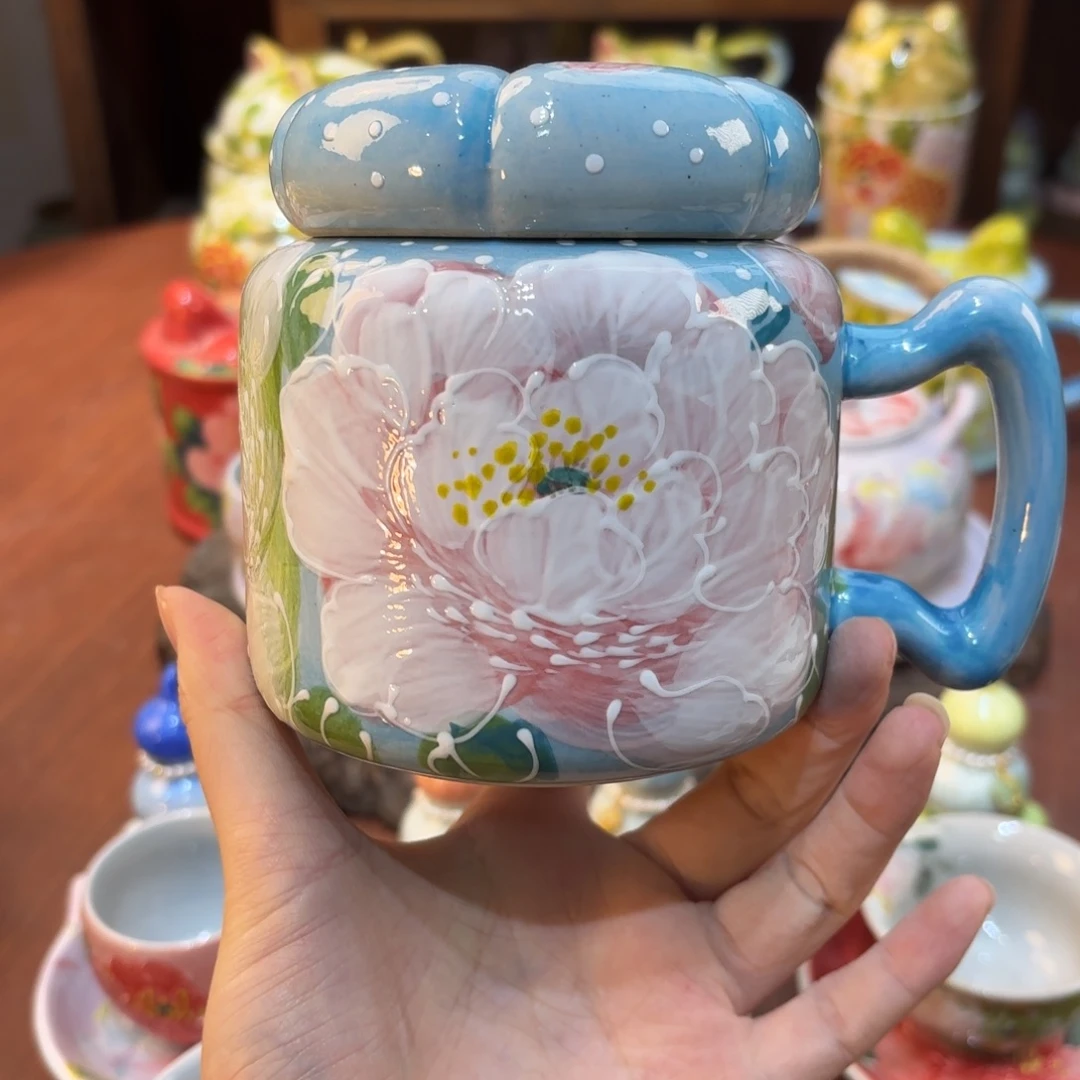 景德镇手绘高温釉下彩陶瓷茶具