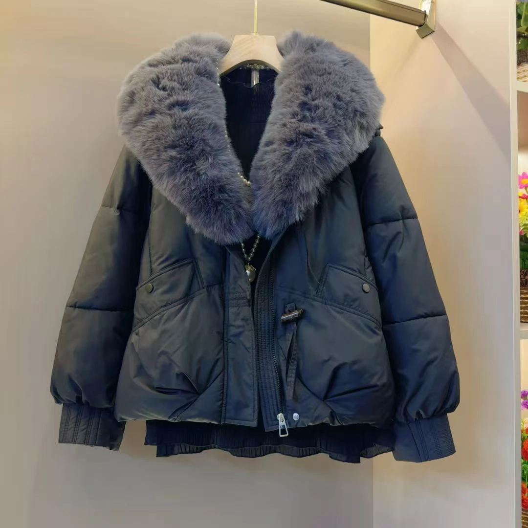 时尚气质高级感小众网红超火二棉百搭棉服衣长62左右