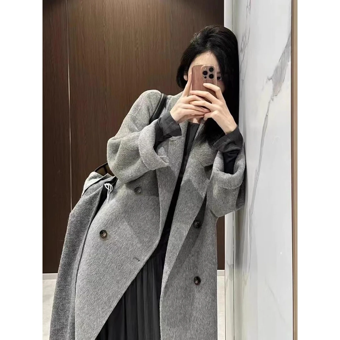 双面呢子大衣女秋冬高级感秋冬季小个子韩系宽松高级感毛呢外套