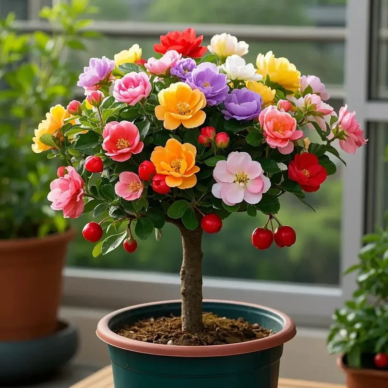 海棠花树桩可食用果子浓香型大花重瓣品种耐寒热盆栽花卉种植