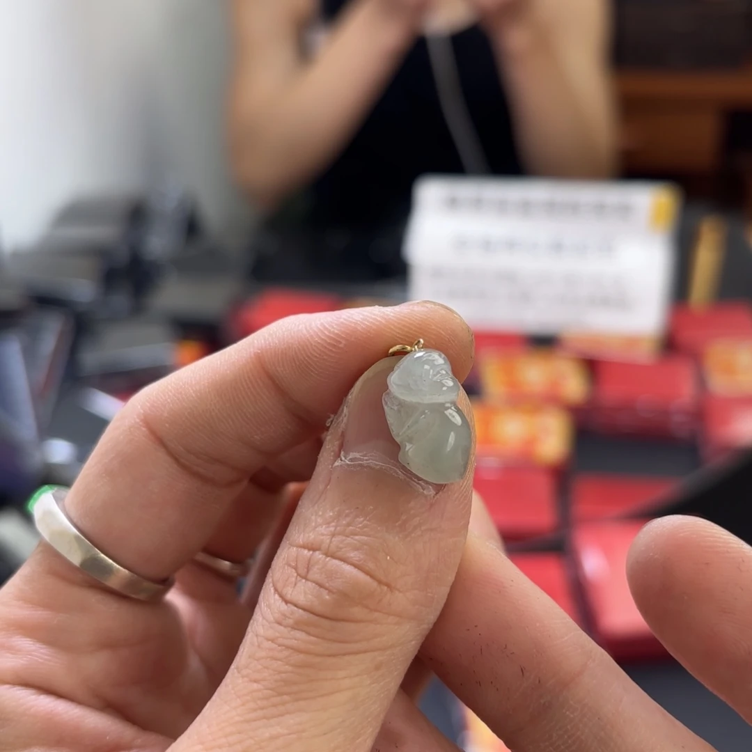翡翠银S925镀金镶嵌颈饰