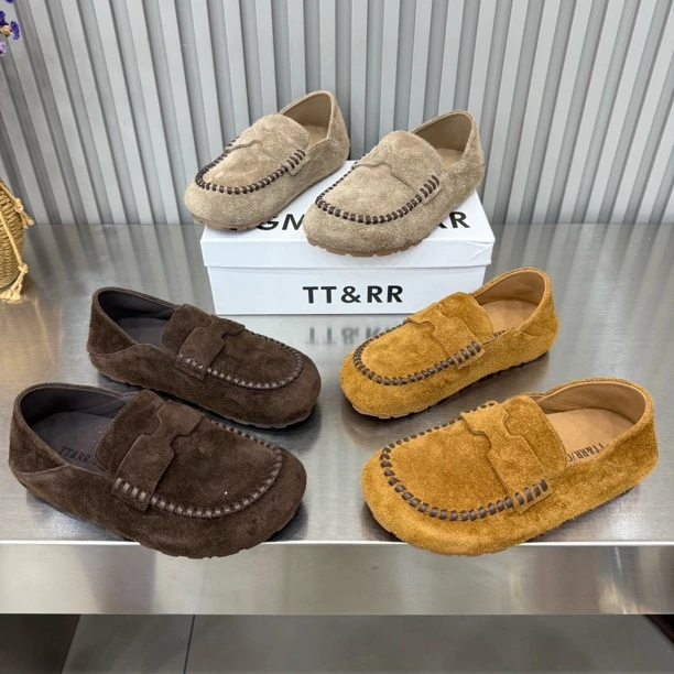 2025年新款反绒皮博肯豆豆鞋软底软面懒人鞋舒适百搭