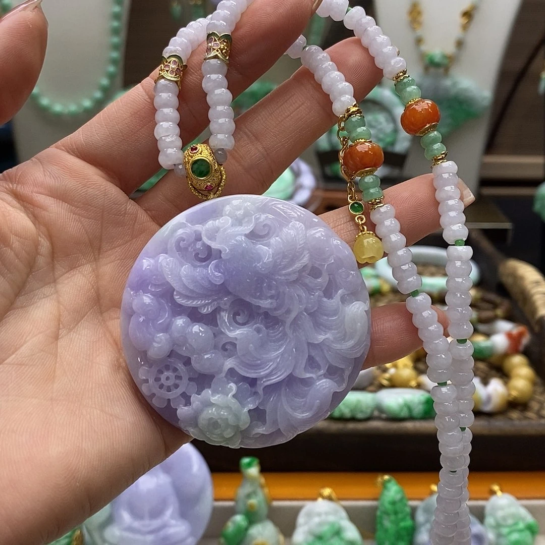 翡翠未镶嵌颈饰天然