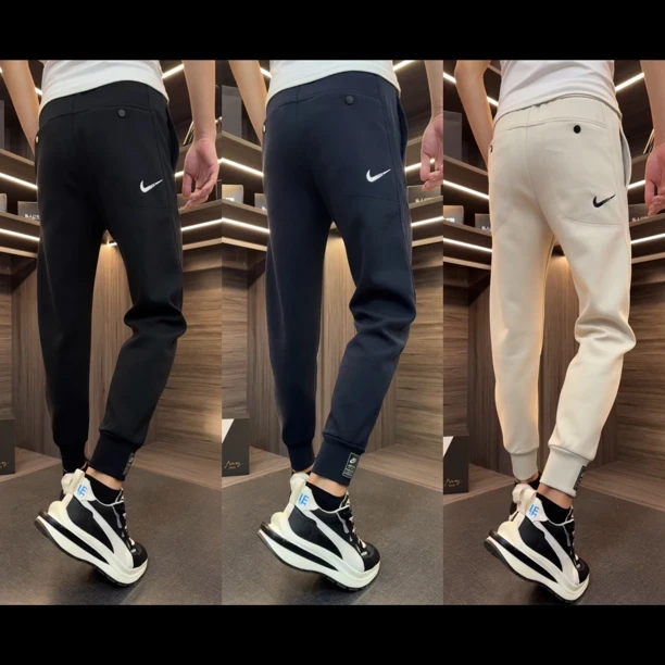 秋冬新款百搭修身刺绣休闲束脚裤505