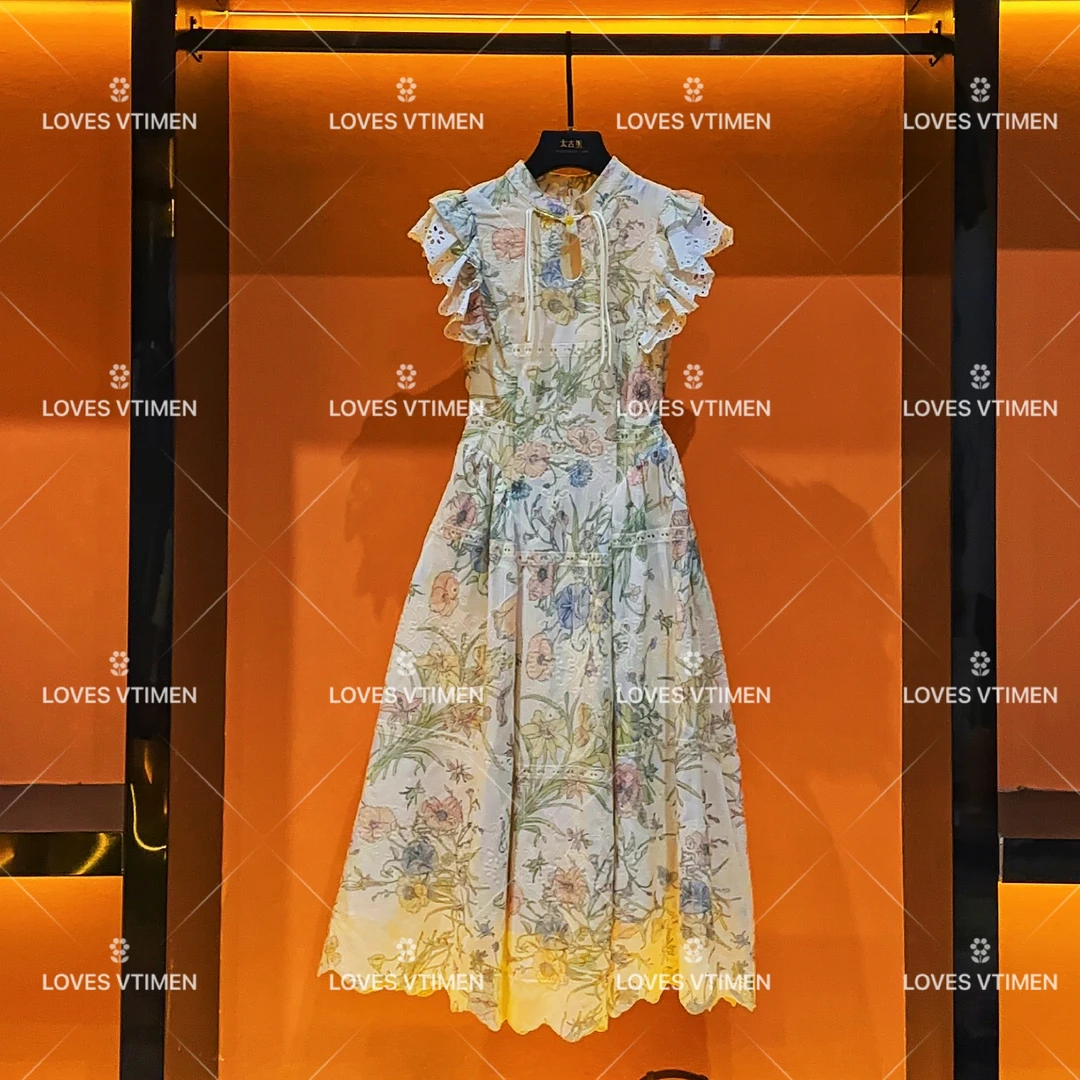 JOJO-夏季时尚复古设计师轻奢国风显瘦名媛收腰连衣裙LOVES-A736