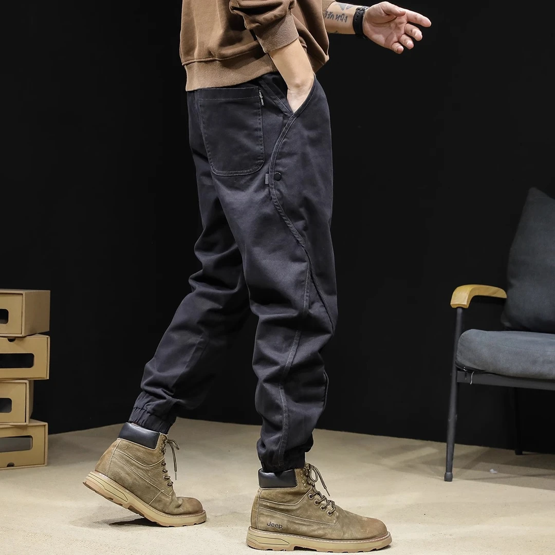 潮龛工装裤男秋季2024新款潮牌束脚男裤大码秋款休闲秋冬裤子