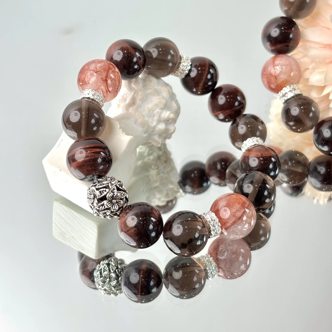 【所向无敌】红虎眼红胶花冰曜石14mm手串面小仙多样性发其一