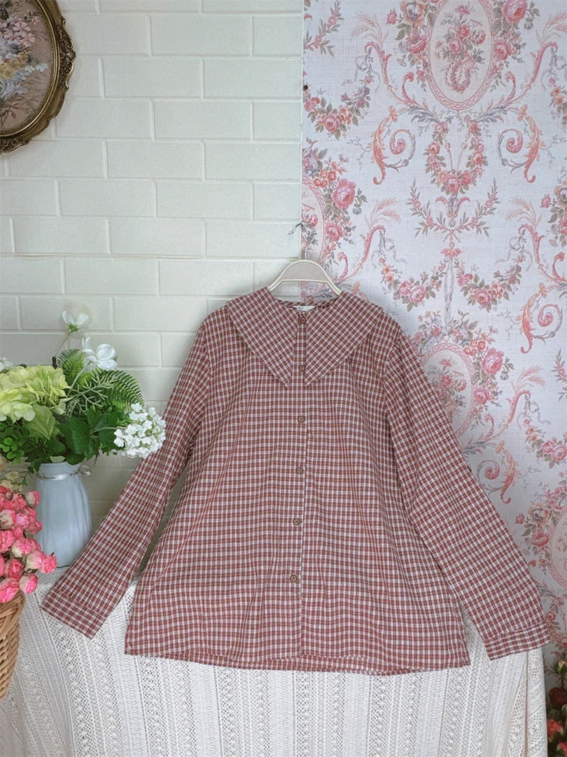 《米粒》83615春款娃娃领宽松百搭开襟衬衫