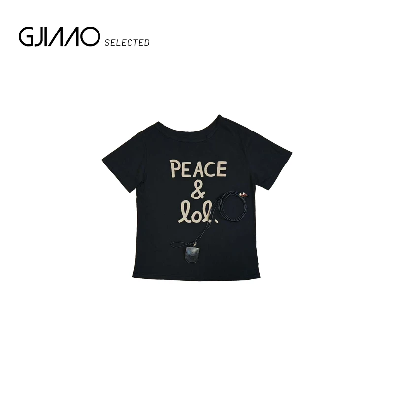 25515 腰包一字肩字母半袖